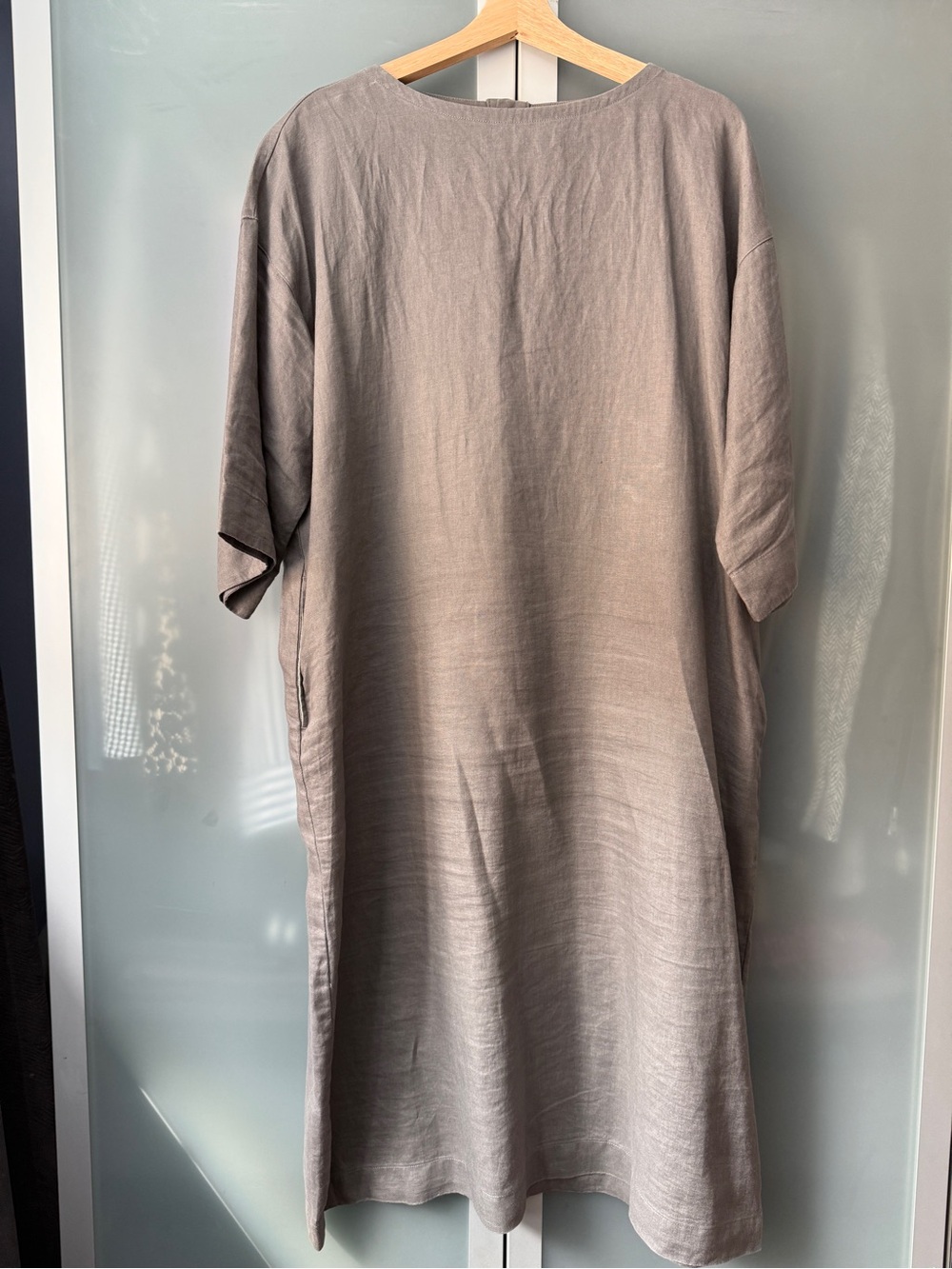 Muji Grey Linen Midi Dress